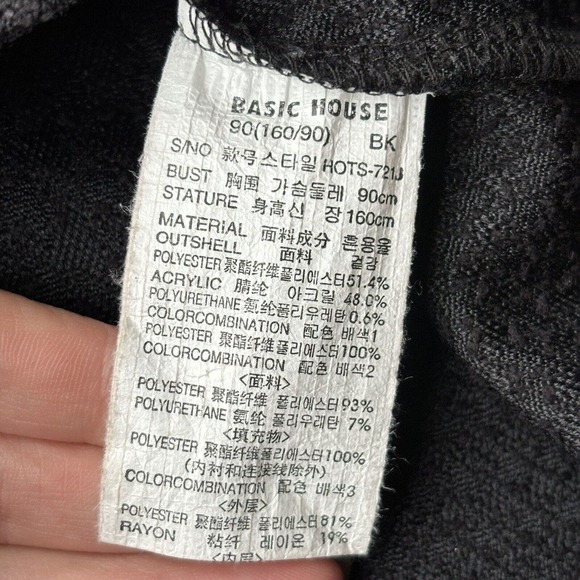 Basic House Sweater Sz M Long Sleeve Pullover Crushed Velvet Faux Fur Blue Grey - Picture 8 of 13